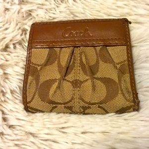 Coach Tan compact wallet